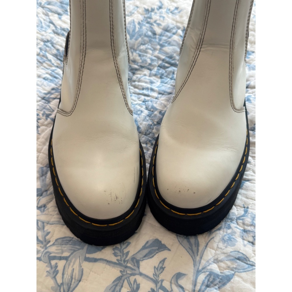 Dr Martens 2976 Quad White Smooth Leather Platform Chelsea Boots Women's US 8 - Picture 14 of 15